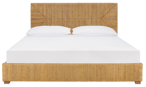 Safavieh Glenburg Banana Stem Queen Bed In Natural - Elegant, Eco-friendly Design For Stylish Bedrooms Natural Wood ,Banana Stem Sfv1327a-q-2bx