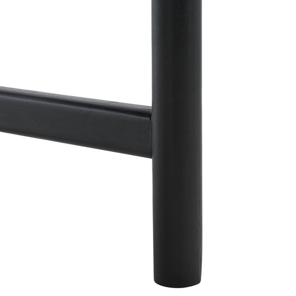 Safavieh Devnie Woven Leather Bench - Elegant Minimalist Seating With Handcrafted Top Grain Leather Design Black Wood ,Leather Sfv1600a