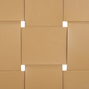 Safavieh Devnie Woven Leather Bench - Elegant Minimalist Seating With Handcrafted Top Grain Leather Design Tan ,Natural Wood ,Leather Sfv1600c