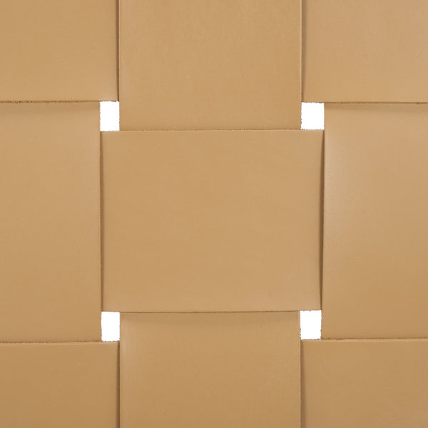 Safavieh Devnie Woven Leather Bench - Elegant Minimalist Seating With Handcrafted Top Grain Leather Design Tan ,Natural Wood ,Leather Sfv1600c