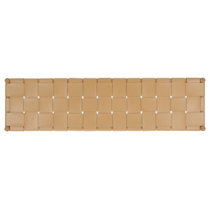 Safavieh Devnie Woven Leather Bench - Elegant Minimalist Seating With Handcrafted Top Grain Leather Design Tan ,Natural Wood ,Leather Sfv1600c