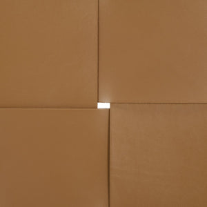 Safavieh Devnie Woven Leather Ottoman - Sophisticated Design With Solid Sungkay Wood For Stylish Living Spaces Brown ,Natural Wood ,Leather Sfv1601b