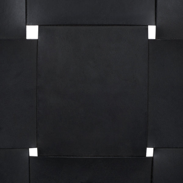 Safavieh Devnie Woven Leather Dining Chair - Elegant Design With Comfort & Quality For A Stylish Dining Space Black Wood ,Leather Sfv1602a