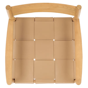 Safavieh Devnie Woven Leather Dining Chair - Elegant Design With Comfort & Quality For A Stylish Dining Space Tan ,Natural Wood ,Leather Sfv1602c