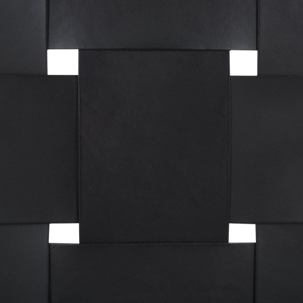 Safavieh Devnie Woven Leather Counter Stool - Elegant Solid Sungkay Wood Design For Chic Modern Interiors Black Wood ,Leather Sfv1603a