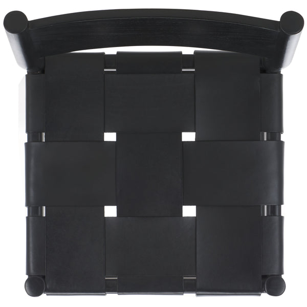 Safavieh Devnie Woven Leather Counter Stool - Elegant Solid Sungkay Wood Design For Chic Modern Interiors Black Wood ,Leather Sfv1603a