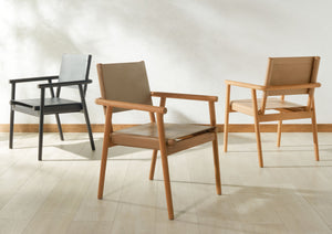 Safavieh Hutson Leather Dining Arm Chair: Modern Sophistication With Top Grain Leather & Solid Wood Design Tan ,Natural Wood ,Leather Sfv1604c