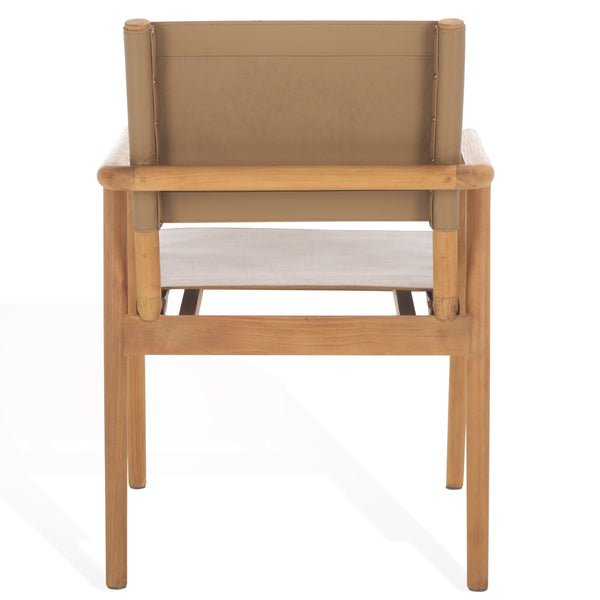 Safavieh Hutson Leather Dining Arm Chair: Modern Sophistication With Top Grain Leather & Solid Wood Design Brown ,Natural Wood ,Leather Sfv1604b