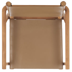 Safavieh Hutson Leather Dining Arm Chair: Modern Sophistication With Top Grain Leather & Solid Wood Design Brown ,Natural Wood ,Leather Sfv1604b