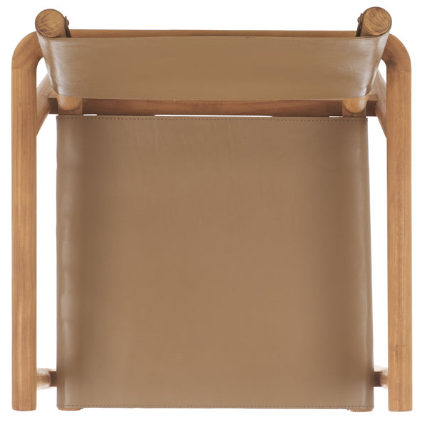 Safavieh Hutson Leather Dining Arm Chair: Modern Sophistication With Top Grain Leather & Solid Wood Design Brown ,Natural Wood ,Leather Sfv1604b