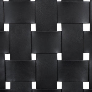 Safavieh Jeremiah Woven Leather Dining Chair - Hand-woven Top Grain Leather On Solid Sungkay Wood Base Black Wood ,Leather Sfv1605a-set2