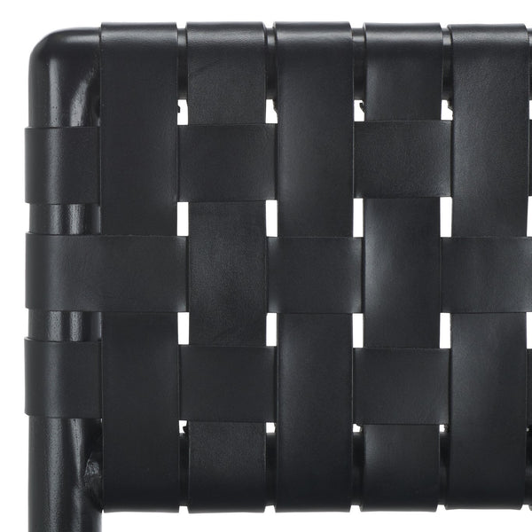 Safavieh Jeremiah Woven Leather Counter Stool – Luxurious Craftsmanship With Timeless Elegance For Any Space Black Wood ,Leather Sfv1606a