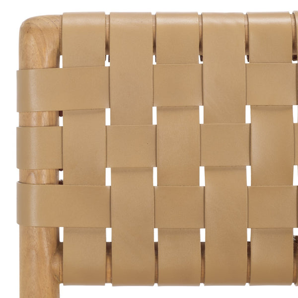 Safavieh Jeremiah Woven Leather Counter Stool – Luxurious Craftsmanship With Timeless Elegance For Any Space Tan ,Natural Wood ,Leather Sfv1606c