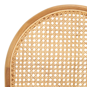 Safavieh Laylie Rattan And Leather Dining Chair - Chic Comfort Meets Sophisticated Design For Your Space Brown ,Natural Wood ,Leather ,Rattan Sfv1607b-set2