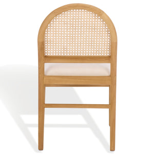 Laylie Rattan And Boucle Dining Chair Set Of 2 With Solid Wood Frame, Ergonomic Foam Seat, Sleek All‑Black Finish