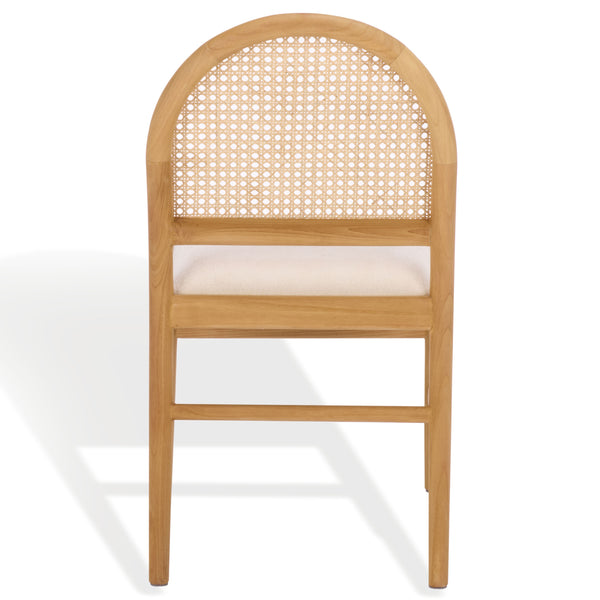 Laylie Rattan And Boucle Dining Chair Set Of 2 With Solid Wood Frame, Ergonomic Foam Seat, Sleek All‑Black Finish