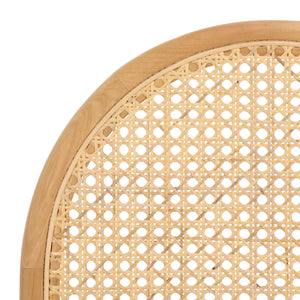 Laylie Rattan And Boucle Dining Chair Set Of 2 With Solid Wood Frame, Ergonomic Foam Seat, Sleek All‑Black Finish