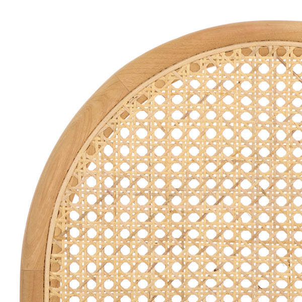 Laylie Rattan And Boucle Dining Chair Set Of 2 With Solid Wood Frame, Ergonomic Foam Seat, Sleek All‑Black Finish