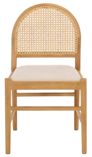Laylie Rattan And Boucle Dining Chair Set Of 2 With Solid Wood Frame, Ergonomic Foam Seat, Sleek All‑Black Finish