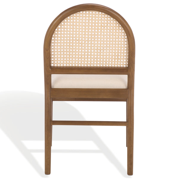 Laylie Rattan And Boucle Dining Chair Set Of 2 With Solid Wood Frame, Ergonomic Foam Seat, Sleek All‑Black Finish