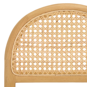 Laylie Rattan And Boucle Counter Stool — All-Black Modern Comfort With Solid Wood Frame, 36.6"H