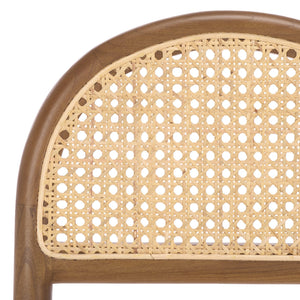 Laylie Rattan And Boucle Counter Stool — All-Black Modern Comfort With Solid Wood Frame, 36.6"H