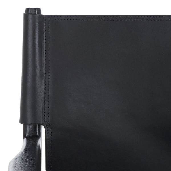 Safavieh Cassaphina Leather Arm Chair – Elegant Teak Wood Design With Premium Top Grain Leather For Comfort Black Wood ,Leather Sfv1609a