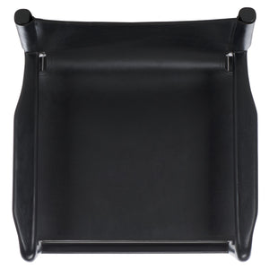 Safavieh Cassaphina Leather Arm Chair – Elegant Teak Wood Design With Premium Top Grain Leather For Comfort Black Wood ,Leather Sfv1609a