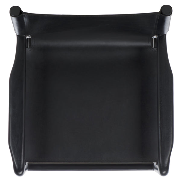 Safavieh Cassaphina Leather Arm Chair – Elegant Teak Wood Design With Premium Top Grain Leather For Comfort Black Wood ,Leather Sfv1609a