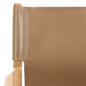 Safavieh Cassaphina Leather Arm Chair – Elegant Teak Wood Design With Premium Top Grain Leather For Comfort Brown ,Natural Wood ,Leather Sfv1609b