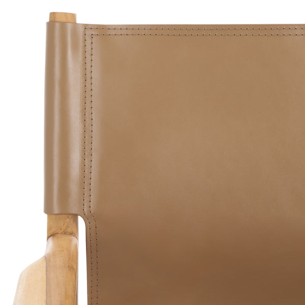 Safavieh Cassaphina Leather Arm Chair – Elegant Teak Wood Design With Premium Top Grain Leather For Comfort Brown ,Natural Wood ,Leather Sfv1609b