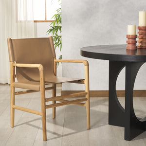 Safavieh Cassaphina Leather Arm Chair – Elegant Teak Wood Design With Premium Top Grain Leather For Comfort Brown ,Natural Wood ,Leather Sfv1609b