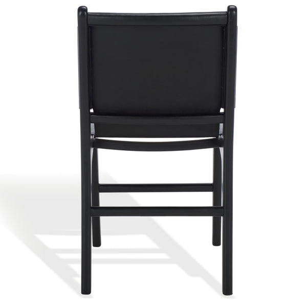 Safavieh Cassaphina Leather Dining Chair – Elevate Your Dining Experience With Exquisite Comfort & Style Black Wood ,Leather Sfv1610a-set2