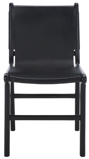 Safavieh Cassaphina Leather Dining Chair – Elevate Your Dining Experience With Exquisite Comfort & Style Black Wood ,Leather Sfv1610a-set2
