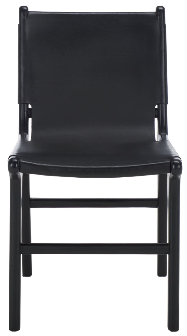 Safavieh Cassaphina Leather Dining Chair – Elevate Your Dining Experience With Exquisite Comfort & Style Black Wood ,Leather Sfv1610a-set2