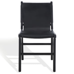 Safavieh Cassaphina Leather Dining Chair – Elevate Your Dining Experience With Exquisite Comfort & Style Black Wood ,Leather Sfv1610a-set2