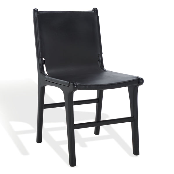 Safavieh Cassaphina Leather Dining Chair – Elevate Your Dining Experience With Exquisite Comfort & Style Black Wood ,Leather Sfv1610a-set2
