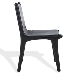 Safavieh Cassaphina Leather Dining Chair – Elevate Your Dining Experience With Exquisite Comfort & Style Black Wood ,Leather Sfv1610a-set2