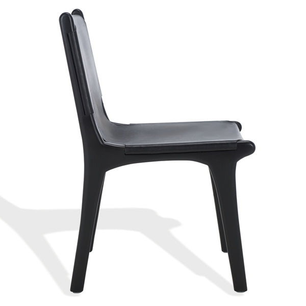 Safavieh Cassaphina Leather Dining Chair – Elevate Your Dining Experience With Exquisite Comfort & Style Black Wood ,Leather Sfv1610a-set2