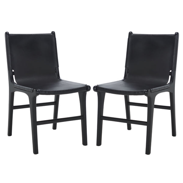 Safavieh Cassaphina Leather Dining Chair – Elevate Your Dining Experience With Exquisite Comfort & Style Black Wood ,Leather Sfv1610a-set2