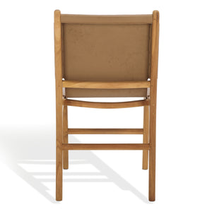 Safavieh Cassaphina Leather Dining Chair – Elevate Your Dining Experience With Exquisite Comfort & Style Brown ,Natural Wood ,Leather Sfv1610b-set2