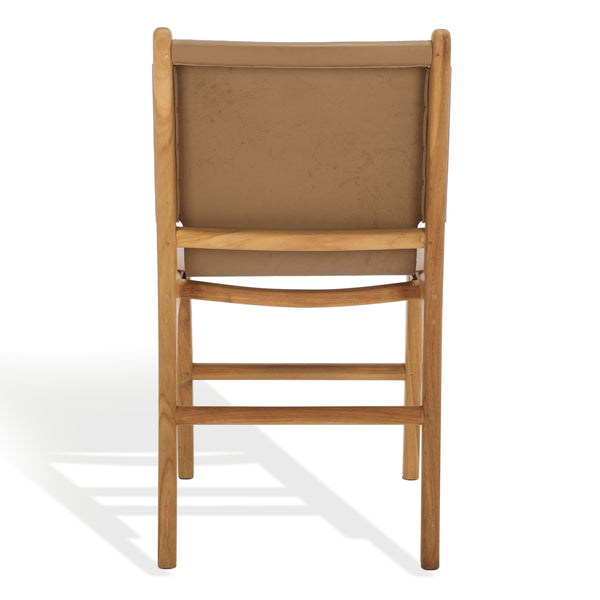 Safavieh Cassaphina Leather Dining Chair – Elevate Your Dining Experience With Exquisite Comfort & Style Brown ,Natural Wood ,Leather Sfv1610b-set2