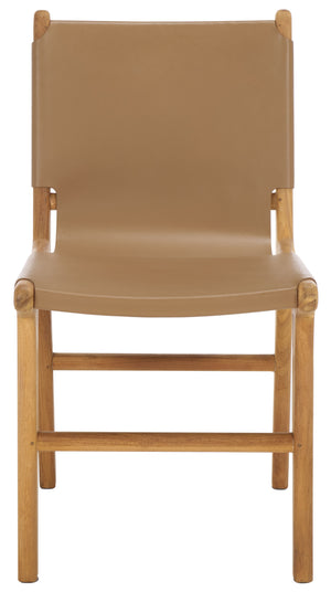 Safavieh Cassaphina Leather Dining Chair – Elevate Your Dining Experience With Exquisite Comfort & Style Brown ,Natural Wood ,Leather Sfv1610b-set2