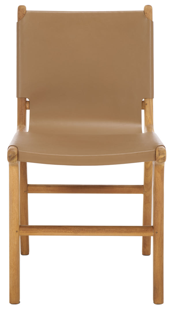 Safavieh Cassaphina Leather Dining Chair – Elevate Your Dining Experience With Exquisite Comfort & Style Brown ,Natural Wood ,Leather Sfv1610b-set2