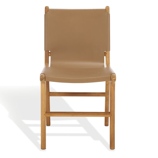 Safavieh Cassaphina Leather Dining Chair – Elevate Your Dining Experience With Exquisite Comfort & Style Brown ,Natural Wood ,Leather Sfv1610b-set2