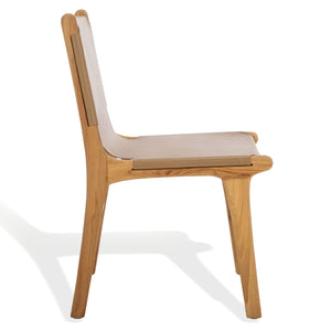 Safavieh Cassaphina Leather Dining Chair – Elevate Your Dining Experience With Exquisite Comfort & Style Brown ,Natural Wood ,Leather Sfv1610b-set2