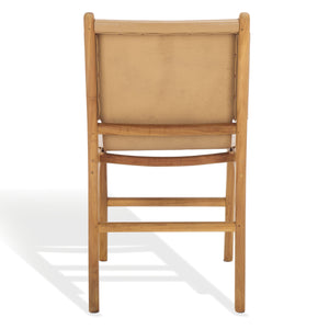 Safavieh Cassaphina Leather Dining Chair – Elevate Your Dining Experience With Exquisite Comfort & Style Tan ,Natural Wood ,Leather Sfv1610c-set2