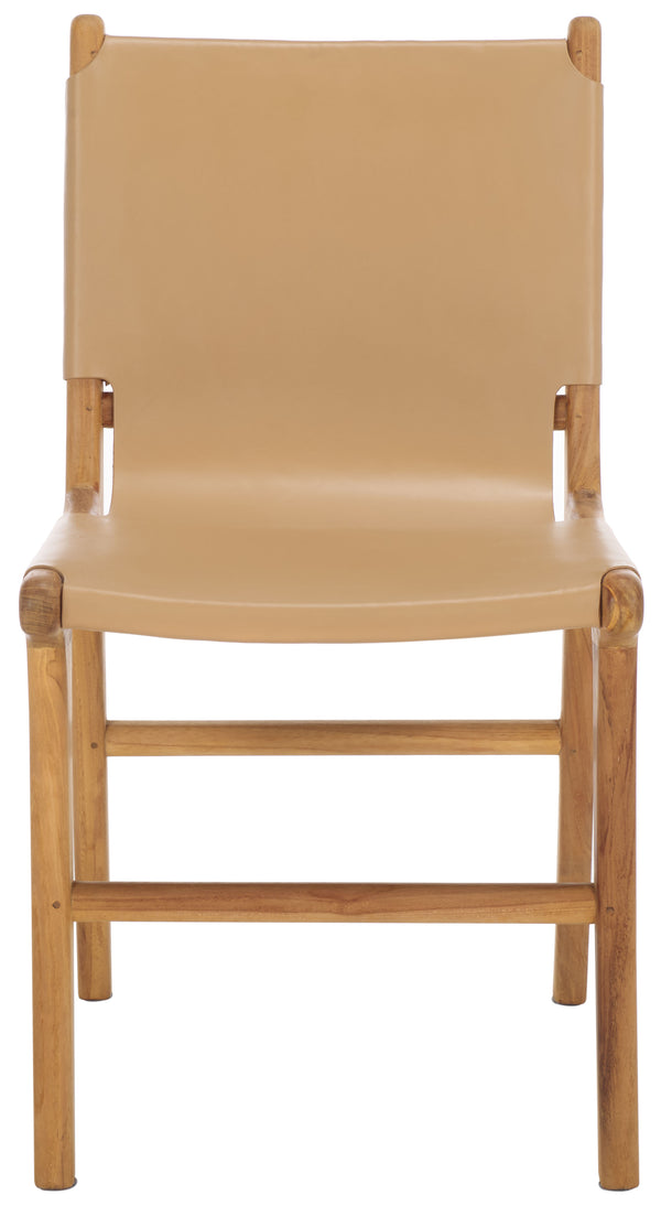 Safavieh Cassaphina Leather Dining Chair – Elevate Your Dining Experience With Exquisite Comfort & Style Tan ,Natural Wood ,Leather Sfv1610c-set2
