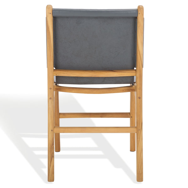 Safavieh Cassaphina Leather Dining Chair – Elevate Your Dining Experience With Exquisite Comfort & Style Grey ,Natural Wood ,Leather Sfv1610d-set2