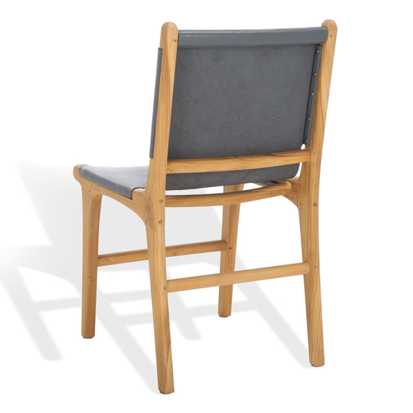 Safavieh Cassaphina Leather Dining Chair – Elevate Your Dining Experience With Exquisite Comfort & Style Grey ,Natural Wood ,Leather Sfv1610d-set2